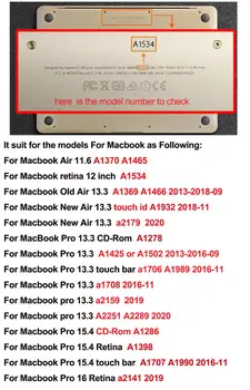 Model Caz Laptop Pentru Apple Macbook Air Pro Retina 11 12 13 15 16 inch Manșon de Protecție Acoperă Pentru Mac book Air Pro 13.3 Caz