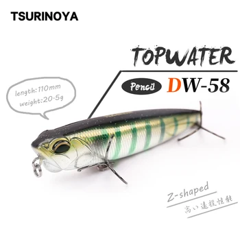 TSURINOYA 3pcs Plutitoare Creion Atrage Set DW59 85mm 10.5 g Topwater MInnow Manivela Greu Momeala Bass cap de șarpe Artificiale Momeli Pescuit