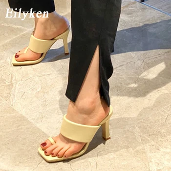 Eilyken Nou Sexy Vârf De Cuțit De Femei Papuci De Casă 2021 Vară De Înaltă Calitate, De Înaltă Calitate, Elegant Pantofi Rochie Diapozitive Doamnelor În Aer Liber Sandale Pantofi