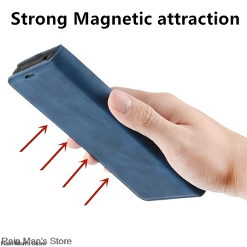 Magnetice de adsorbție din Piele Pu Caz de Telefon pentru Samsung Galaxy Nota 20, Ultra Retro Caz de Portofel Telefon de Afaceri, Capac de Protecție