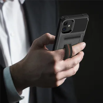 Pentru IPhone 12 Mini Portofel Caz pentru IPhone 12 11 Pro Xs Max SE 2020 Xr 8 7 6 6s X Plus Titularul Cardului de Silicon rezistent la Șocuri Bara Sac