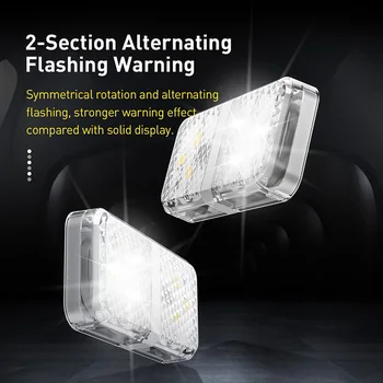 Baseus 2 buc 6LEDs de Siguranță lampa de control Auto Deschidere Usa Anti-coliziune Lumini Flash Magnetic Wireless Semnal de Alarmă Lampa