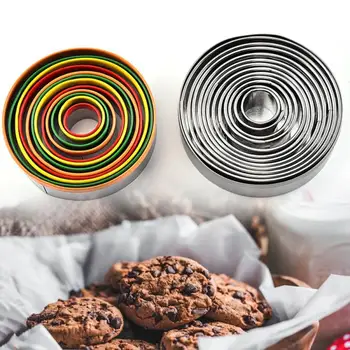 12buc/set Tort de produse de Patiserie Cuțite din Oțel Inoxidabil de Copt Cercul de Metal Inel de Forme Rotunde Biscuit Freze Briose, Fursecuri Gogosi