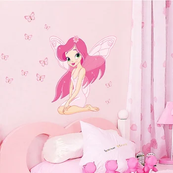 70*50cm Vânzare Fierbinte Perete Autocolant Roz Înger Prințesă Cameră pentru Copii Dormitor Fundal Autocolant de Perete