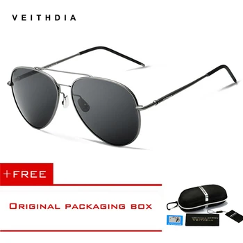 VEITHDIA Aluminiu Magneziu Aviației Polarizat ochelari de soare barbati de brand designer de Roti la 180 de grade picior Ochelari de Soare Femei nuante