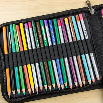 36/48/72 Găuri Pliat Panza Școală Creioane Caz Profesională Creion Colorat Sac Cazul Portabil de Buzunar cu Fermoar geanta de Artă
