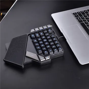 AULA cu O singură mână Gaming Keyboard Culoare Iluminare din spate 27keys Anti-Ghosting Portabil Mini Tastatura Gaming Controller pentru Laptop