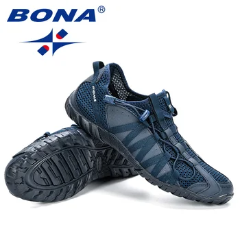 BONA 2019 Nou Populare Pantofi Casual Barbati Lac-up Ușor, Confortabil Respirabil de Mers pe jos Adidași Om Tenis Feminino Zapatos