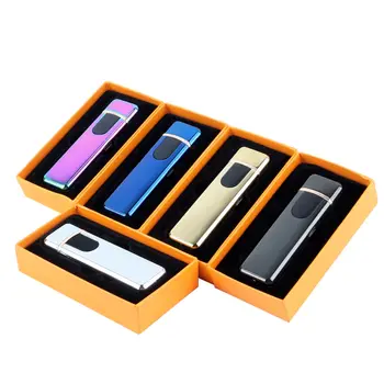 Touch netedă Brichete USB Exigibilă Windproof Metal Brichete pentru Fumători Om Femeile Accesorii de Fumat Dropshipping