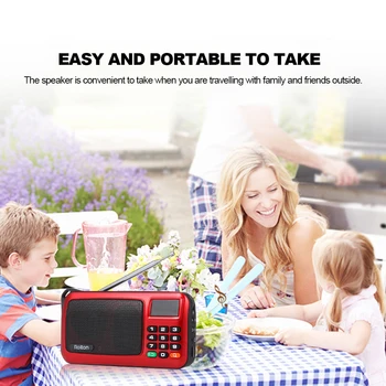 Rolton W405 Portabil Mini Radio FM PC Speaker Music Player USB, TF Card cu Display LED HiFi Stereo Receptor Digital Radio FM