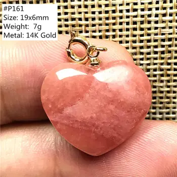 Colier Pandantiv Roșu Natural Rodocrozitul Inima Bijuterii Pentru Femei Lady Om Dragostea de Cristal Margele de Aur de 14K Piatra Piatră prețioasă AAAAA