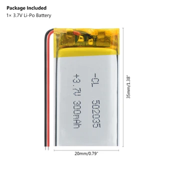 ÎN Stoc 502035 Model Litiu-Polimer Baterie 2 BUC 3.7 V Li-ion 300MAH baterie Reîncărcabilă de Celule de Înlocuire pentru Tahograf Difuzor MID