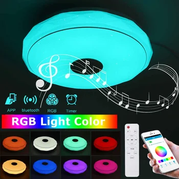 120W/200W Moderne RGB LED Lumini Plafon Acasă lightingAPP de Muzică bluetooth Dormitor Lumina Lămpi Inteligente Lampă de Plafon+Control de la Distanță