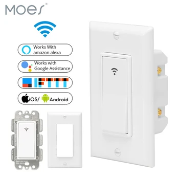 MOES WiFi Inteligent Întrerupător de Lumină de Viață Inteligentă/Tuya APP Control de la Distanță Funcționează cu Alexa Ecou de Start Google IFTTT