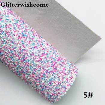 Glitterwishcome 30X134CM Mini Roll Vinil Pentru Arcuri Indesata Glitter din Piele material de Vinil pentru Arcuri, GM075