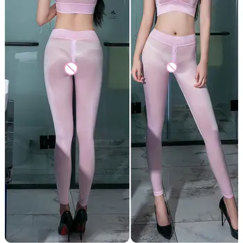 Femei Matase de Gheață Vedea Prin Pantaloni de Creion sport Pur Buna Transparent Jambiere Sexy Modelarea Jos Poarte Lenjerie Erotica F22