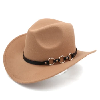 Mistdawn de Moda de Vest Cowboy de Echitatie Pălărie Cowgirl Capac Crescător de vite Petrecere Jazz Pălărie Largă Refuz O Inele Bandă de Piele Marimea 56-58cm