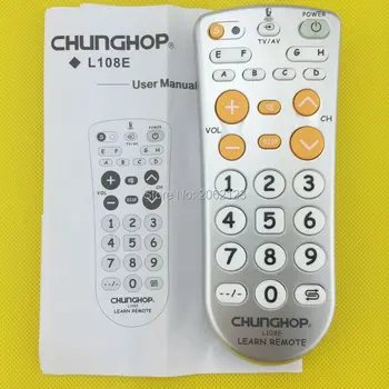 IR Combinaționale Universal de învățare de Control de la Distanță controler Chunghop L108E Pentru TV/SAT/DVD/CBI/DVB-T/AUX buton mare