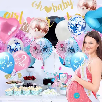 Gen Dezvăluie Partidul Decor Baloane Kit Aur Rose Confetti baloane Latex Copil de Dus Provizii în formă de Inimă Balon de Folie