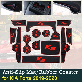 Anti-alunecare de Cauciuc a Ușii Cupa Perna pentru KIA Forte 2019 2020 BD Cerato K3 Vivaro de Vânzare Fierbinte Roșu Groove Covorase Auto Interior Accesorii