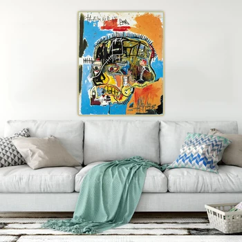 Citon Jean Michel Basquiat《Untitled(Craniu).1981》Pop Art Panza Pictura in Ulei Decorative Imprimare Imagine Decor de Perete Decor Acasă