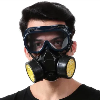 Aparat Respirator Mască de Gaze de Siguranță Chimică Anti-Praf, Filtru de Jumătate Față Militare Ochi Ochelari de cal Set Siguranța la locul de Muncă Prote virus respirator