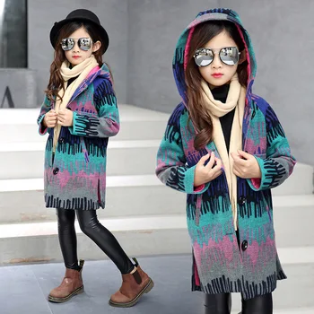 Val Model De Haină De Lână Pentru Fata De Lână & Amestecuri De Îmbrăcăminte & Paltoane Jacheta Pentru Fete De Moda Streetwear Cu Gluga Plus Strat De Bumbac