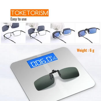 Toketorism dreptunghi mic polarizati clip-on ochelari pentru barbati femei Anti-UV flip-up, ochelari de soare 402