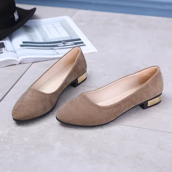 ZZPOHE 2018 primavara toamna noua moda Alunecare pe pantofi femeie de mari dimensiuni a subliniat toe doamnelor rochie de pompe pantofi femei pantofi de lucru