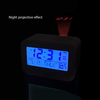 Moda de Proiectie Ceas Deșteptător multifuncțional Digital LCD Vocea LED Temperatura Ceas FBE3