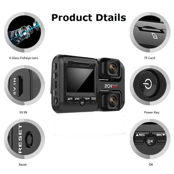 Dual Lens Masina DVR 4K 2160P Senzor Sony WIFI GPS Logger 2 Camera de Bord Cam Recorder Video de Viziune de Noapte de 170 Grade camera Video D30H