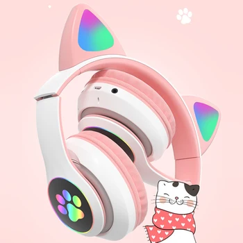 Drăguț CONDUS de Pisică Ureche Bluetooth Căști Wireless Pliabil Pisică Ureche Căști de Gaming Headset Pentru Muzică cu Căști Cu Microfon