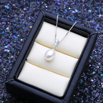 FENASY Naturale Pearl Colier Pentru Femei Bijuterii Perla Personalizate Pandantiv Cubic Zirconia Argintiu Cravată Colier en-Gros