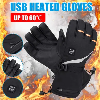 Pereche de Motociclete de Încălzire / Unheating Mănuși de 3-Viteze de Temperatură reglabil Touch-screen Mănuși Suport USB de Încărcare de Iarnă caldă