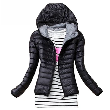 Noua Jacheta de Iarna pentru Femei Îmbrăcăminte Subțire cu Glugă Jos Jacheta Femei Palton căptușit