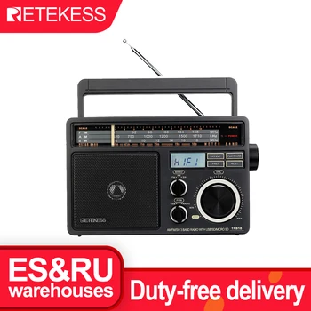 RETEKESS TR618 Radio Portabil FM SUNT SW Receptor Radio, cu Digital MP3 Player cu voce Tare Volumul Mare Vorbitor și Mâner pentru Casa Garaj