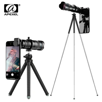 APEXEL HD 60X metal teleobiectiv cu zoom telescop monocular lentile mobile+ trepied extensibil pentru Xiaomi, Huawei toate Smartphone-uri