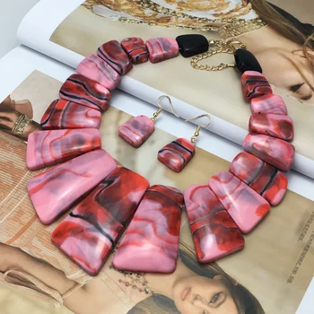 MANILAI Mare Colorarea Rășină Indian Seturi de Bijuterii Femei Etnice Declarație de Design Cravată Colier Cercei Seturi de Epocă