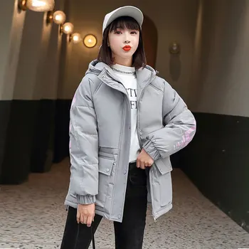Femei de Jos Strat de Bumbac Gros Scurt Jacheta de Iarna 2020 Nou Student coreean Liber Îmbrăcăminte exterioară Cald cu Gluga Scrisoare Femei Parka DH66