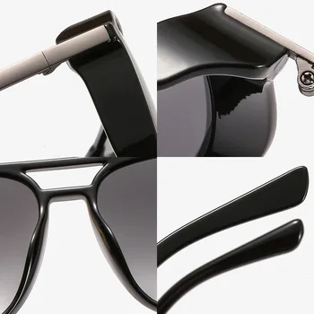 SHAUNA Retro Polarizate Punk ochelari de Soare de Brand Designer de Moda Dreptunghi Ochelari de cal Nuante UV400