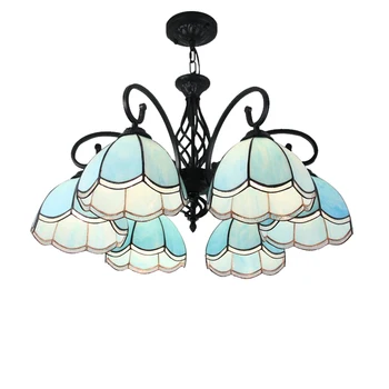 Modern Tiffany Baroc Vitralii Suspendat E27 Corp De Iluminat Cu Led Lanț De Fier Pandantiv Lampa De Lumina Pentru Acasă Salon, Sala De Mese
