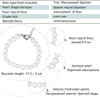 NIMFA Baroc Pearl Bratari Fine Bijuterii Naturale de Apă dulce Pearl Brățară de 8-9mm la Modă Cadou de Nunta Pentru Femei[T242s]