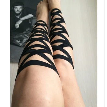 1 Pereche Picior Inel Curea Femei Sexy Leg Centura Jartieră Pastelate Gotic Fasciculului De Sclavie Femei Picioarele Obligatoriu Trupa Black