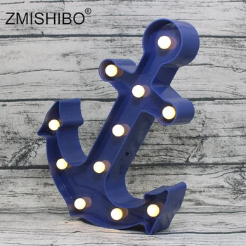 ZMISHIBO DUS Rece Ancora Forma de Lumina de Noapte Albastru Inchis Pirat, Marinar Pentru Decorarea Camerei Lampa de Cosplay elemente de Recuzită pentru Copii Cadouri de Ziua