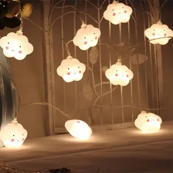 Led nube blanca cadena hadas luces de noche guirnalda CONDUS de hadas decoración interior boda Navidad decoración con pilas