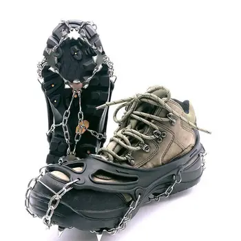 1 pereche de 19 dinți în aer liber, alpinism, alpinism pe gheață crampoane gheata zapada din oțel inoxidabil non-alunecare de pantof acoperă Silicon de viteze în aer liber