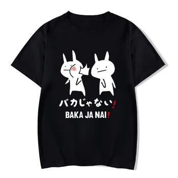 Baka Iepure Prieten Japonez Femei T Shirt de Desene animate Drăguț Maneca Scurta Femei tricou Negru Harajuku Streetwear Imprimare Haine de sex Feminin
