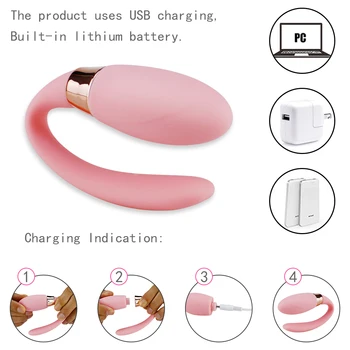 U Shape Wireless Penis artificial Vibratoare punctul G Vibrator singur Motor 9 Moduri de Vibrație Analsex Masturbari Vibratoare jucarii Sexuale de Cuplu
