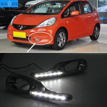 Masina Lumini de Zi cu LED pentru Honda Jazz se potrivesc 2011 2012 2013 DRL lampa de Ceață lumini de conducere cu Galben de cotitură lumini de semnalizare