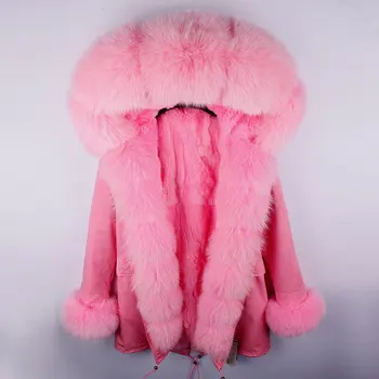 MAO MAO KONG brand mult de Camuflaj, jacheta de iarna pentru femei uza gros parka naturală de vulpe guler de blană cu glugă pelliccia
